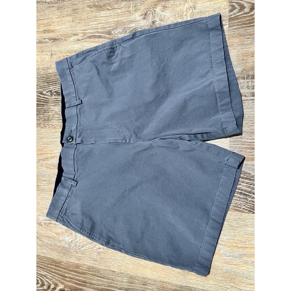 Fairlane Chino Shorts Gray Flat Front Button Pockets Solid Men